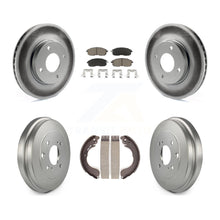 Charger l'image dans la galerie, Front Rear Coated Brake Rotors Ceramic Pad Drum Kit For Nissan Sentra Versa Cube