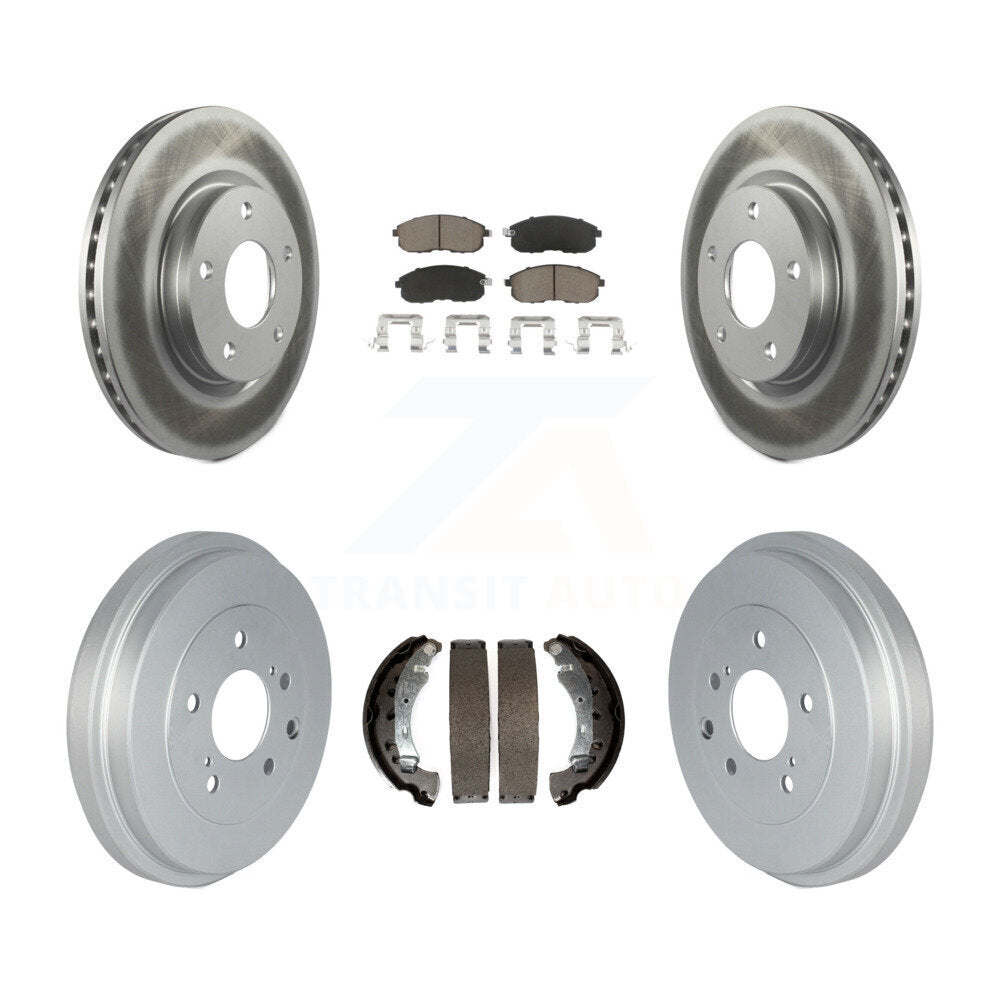 Front Rear Coated Disc Brake Rotors Ceramic Pads And Drum Kit For Nissan Sentra