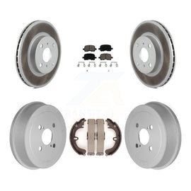 Front Rear Coated Disc Brake Rotors Ceramic Pads And Drum Kit For Toyota Corolla