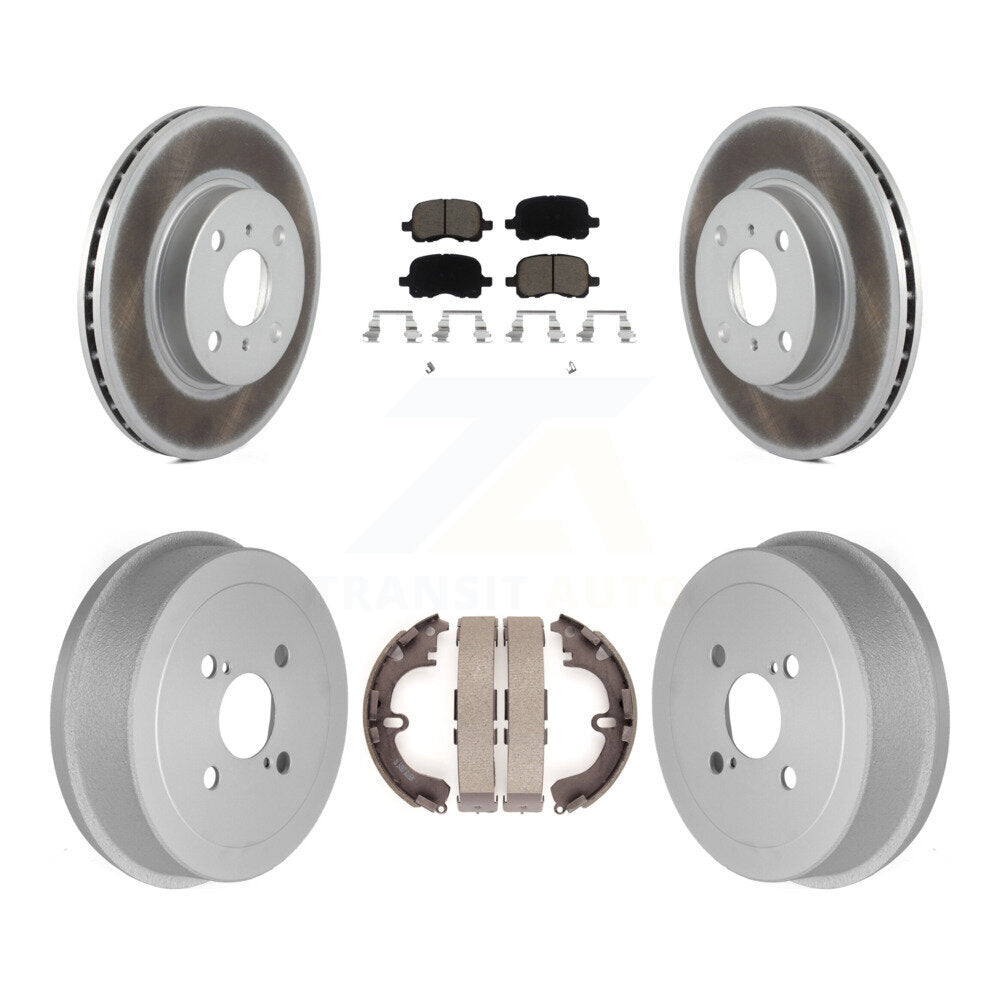 Front Rear Coated Brake Rotors Ceramic Pad Drum Kit For Toyota Corolla Chevrolet
