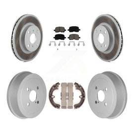 Front Rear Coated Brake Rotors Ceramic Pad Drum Kit For Toyota Corolla Chevrolet