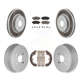 Front Rear Coated Brake Rotors Ceramic Pad Drum Kit For Toyota Corolla Geo Prizm
