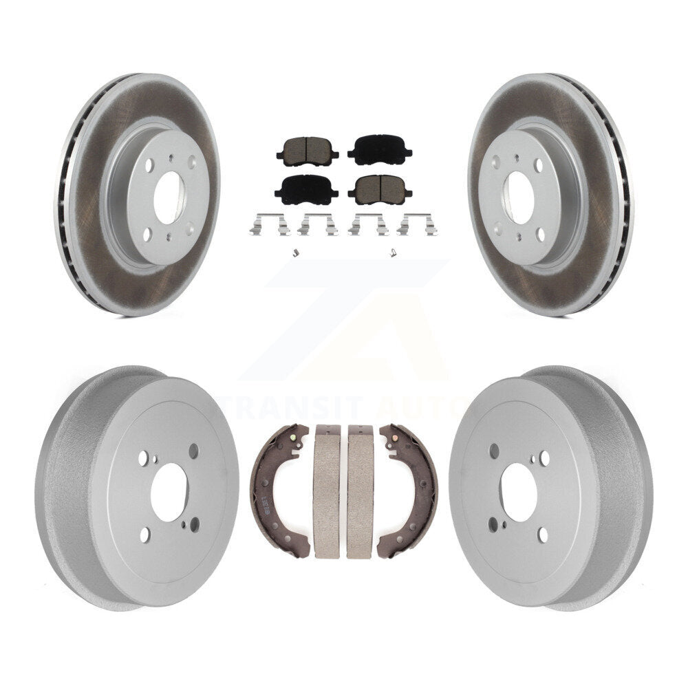 Front Rear Coated Brake Rotor Ceramic Pad Drum Kit For Toyota Corolla From 04 02