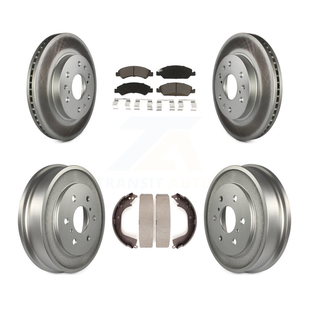Front Rear Coated Brake Rotors Ceramic Pad Drum Kit For Chevrolet Silverado 1500