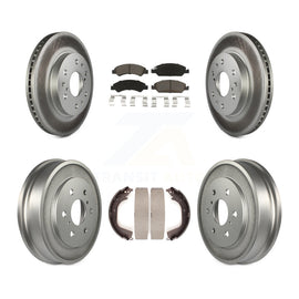 Front Rear Coated Brake Rotors Ceramic Pad Drum Kit For Chevrolet Silverado 1500