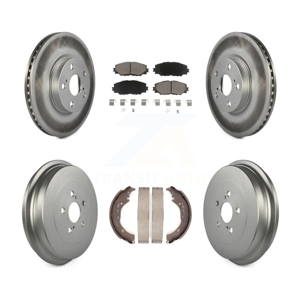 Front Rear Coated Disc Brake Rotors Ceramic Pads And Drum Kit For Toyota Corolla