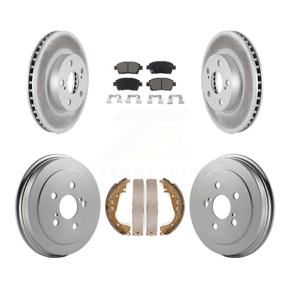 [Front+Rear] 2004-2008 Toyota Prius Coated Rotor Drum Brake Kit & Ceramic Pads For Max Braking