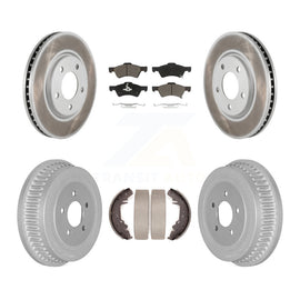 Front Rear Coat Brake Rotor Ceramic Pad Drum Kit For Dodge Chrysler Town & Grand