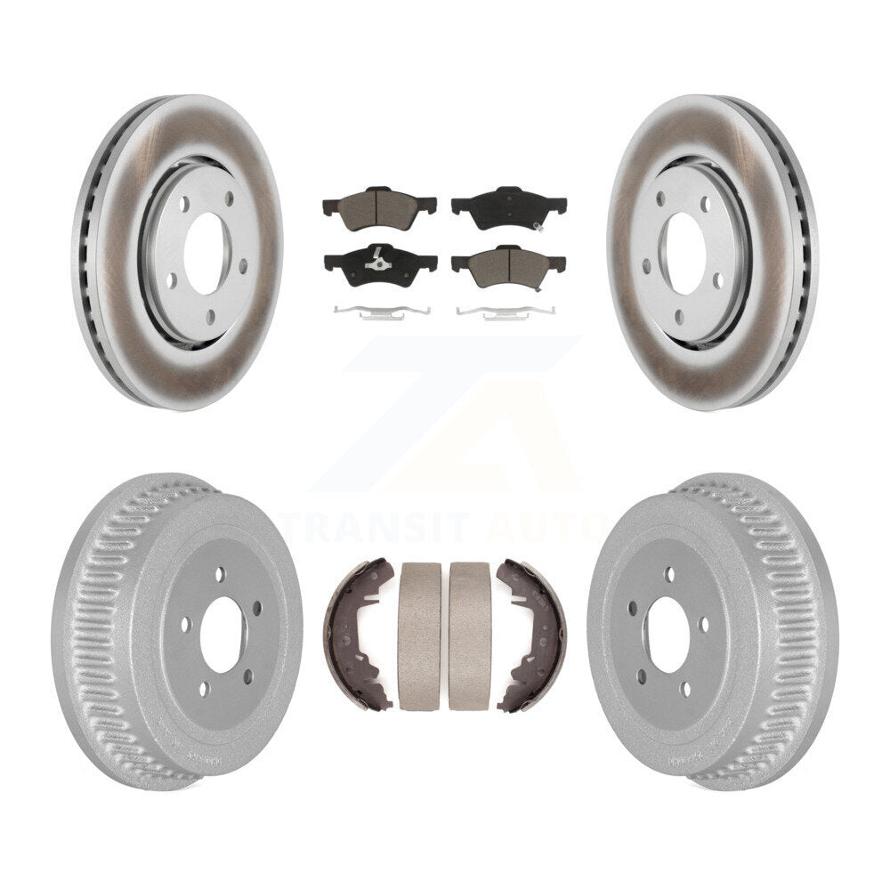 Front Rear Coat Disc Brake Rotor Ceramic Pad Drum Kit For Dodge Caravan Chrysler
