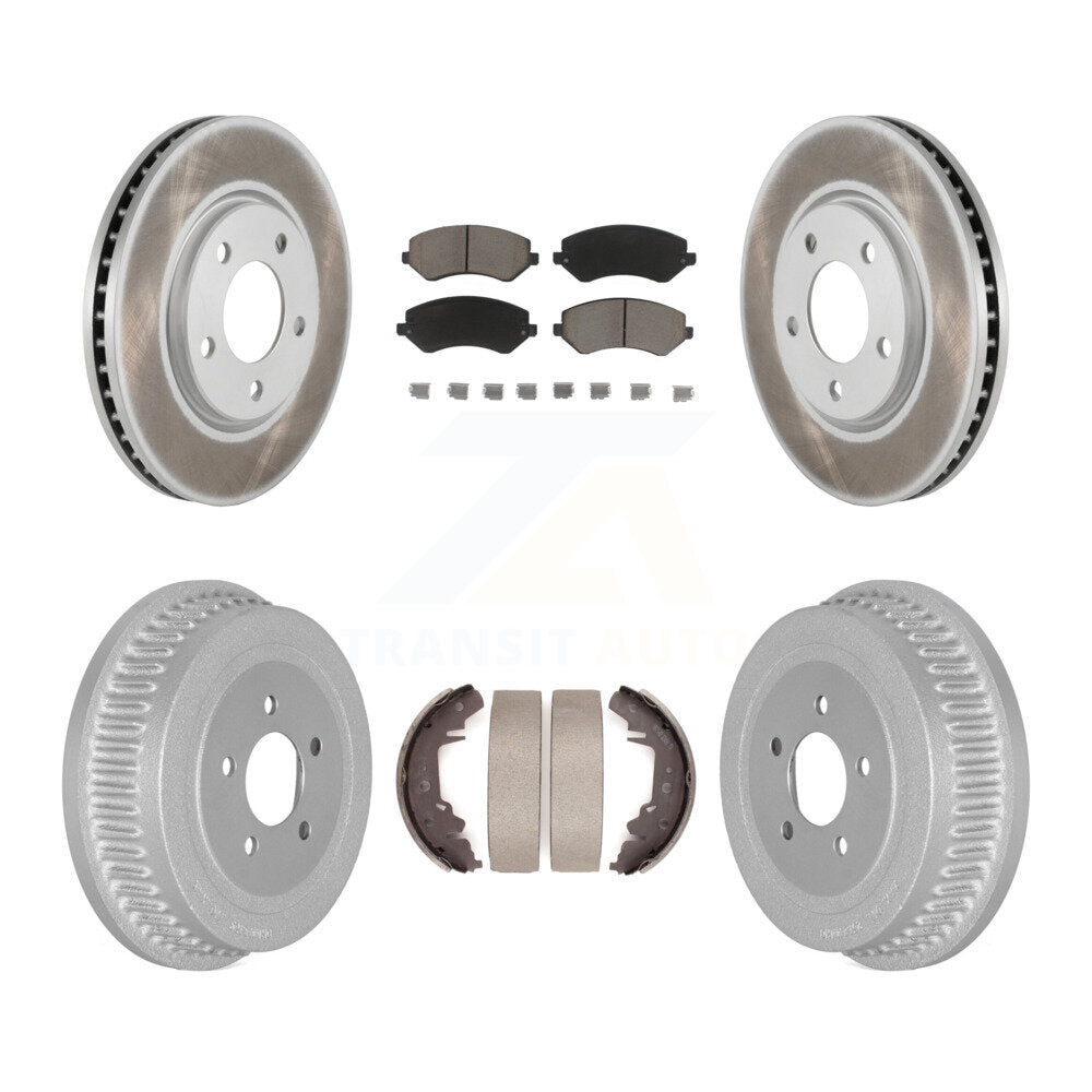 Front Rear Coat Brake Rotor Ceramic Pad Drum Kit For Dodge Grand Caravan Voyager