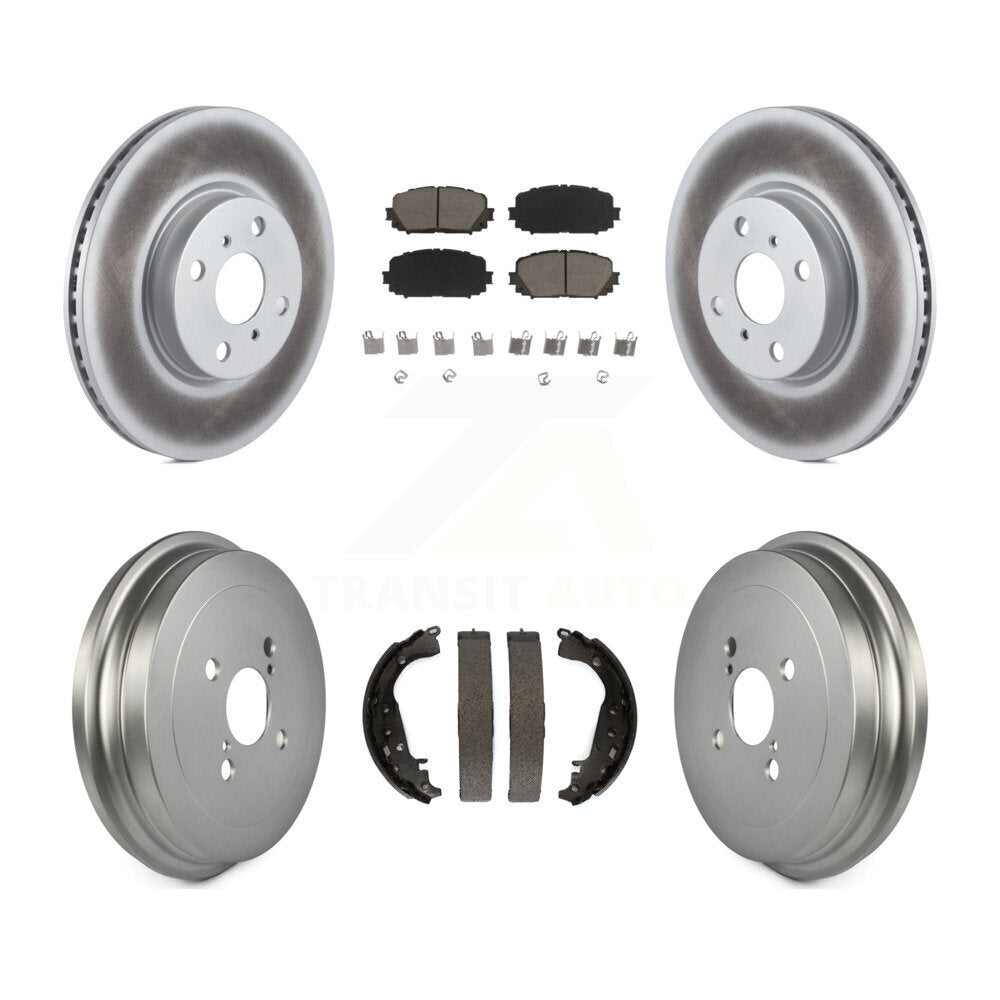 [Front+Rear] 2012-2013 Toyota Yaris SE Coated Rotor Drum Brake Kit & Ceramic Pads For Max Braking
