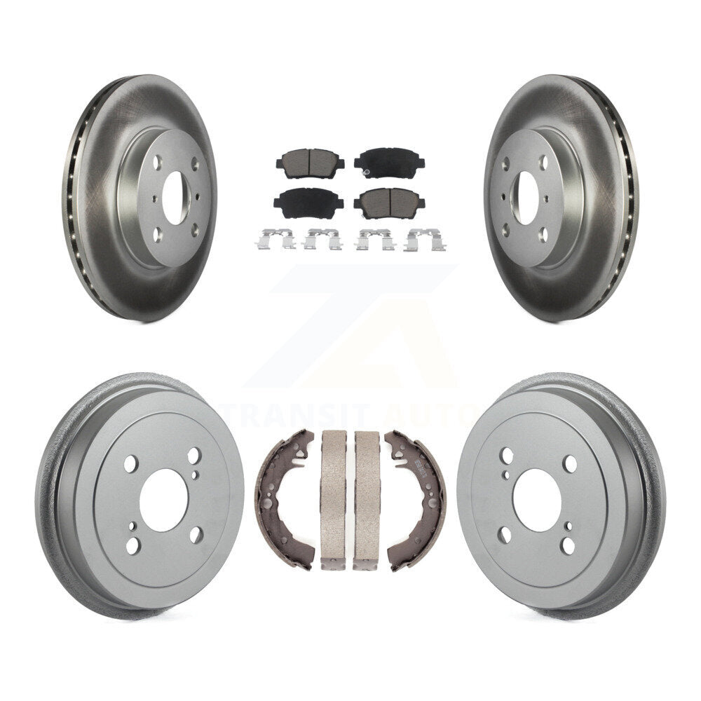 [Front+Rear] 2001-2005 Toyota Echo Coated Rotor Drum Brake Kit & Ceramic Pads For Max Braking