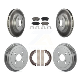 [Front+Rear] 2001-2005 Toyota Echo Coated Rotor Drum Brake Kit & Ceramic Pads For Max Braking