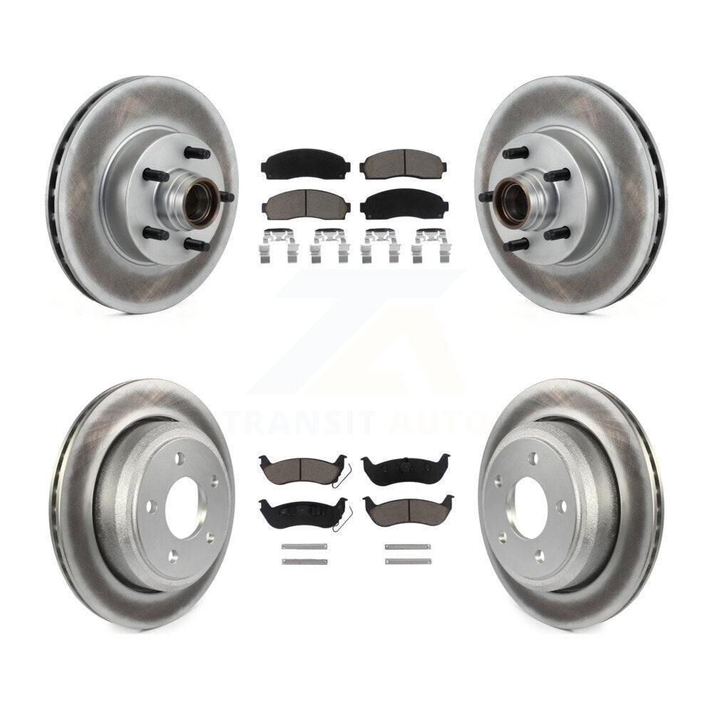 [Front+Rear] 2010-2011 Ford Ranger RWD Premium Coated Rotors & Ceramic Pads Brake Kit For Max Braking