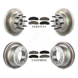 Front Rear Coat Disc Brake Rotor Ceramic Pad Kit For Ford F-250 Super Duty F-350