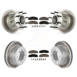 Front Rear Coat Disc Brake Rotor Ceramic Pad Kit For Ford F-350 Super Duty F-250
