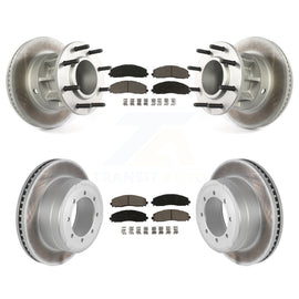 Front Rear Coat Disc Brake Rotor Ceramic Pad Kit For Ford F-350 Super Duty F-250