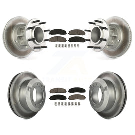 Front Rear Coated Disc Brake Rotor And Ceramic Pad Kit For Ford F-350 Super Duty
