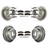 Front Rear Coated Disc Brake Rotor And Ceramic Pad Kit For Ford F-350 Super Duty