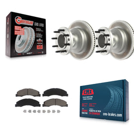 Front Coat Brake Rotor Ceramic Pad Kit For Ford E-350 Super Duty E-450 Econoline