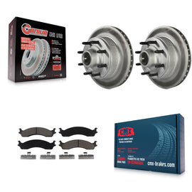 Front Coat Brake Rotor Ceramic Pad Kit For Ford E-350 Super Duty E-250 Econoline