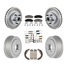 Front Rear Coat Brake Rotor Ceramic Pad Drum Kit (7Pc) For 06-09 Ford Ranger RWD