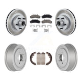 Front Rear Coated Disc Brake Rotors Hub Ceramic Pad And Drum Kit For Ford Ranger