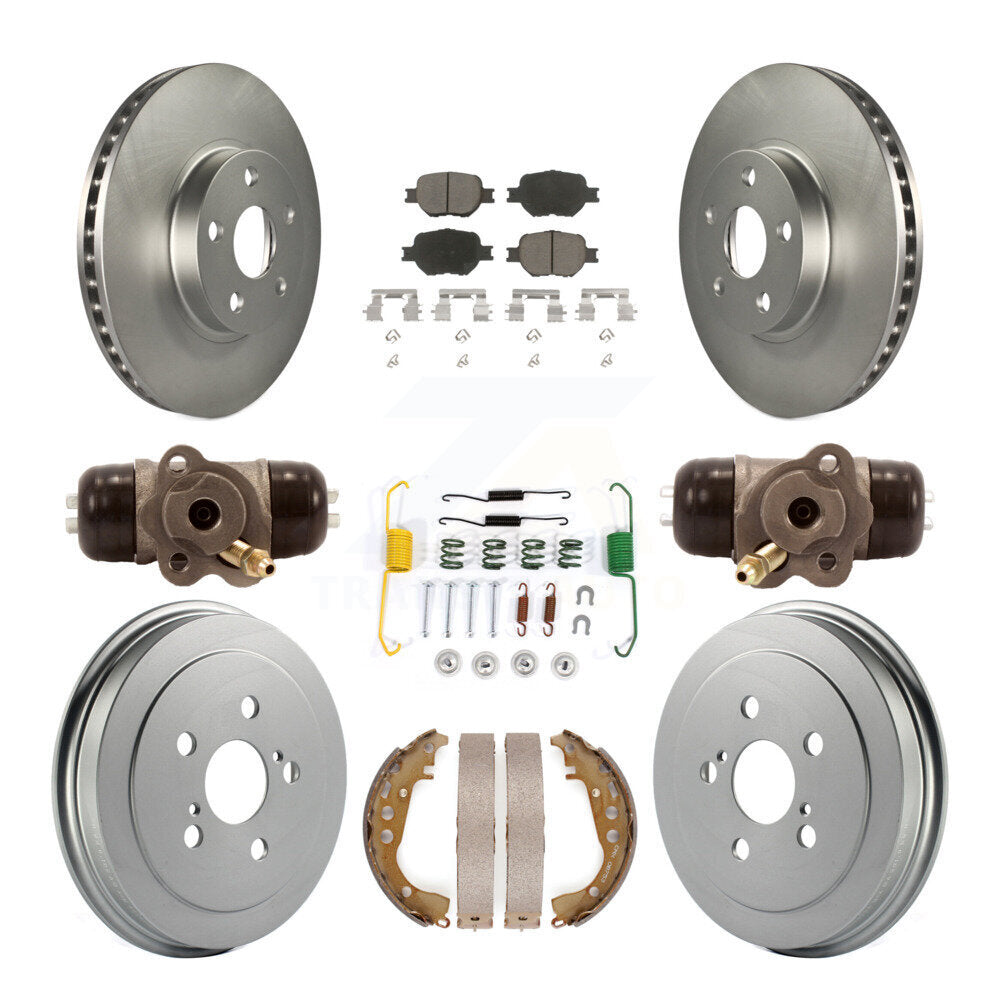 [Front+Rear] 03-05 Toyota Celica Coated Rotor Drum Brake Kit & Ceramic Pads For Max Braking