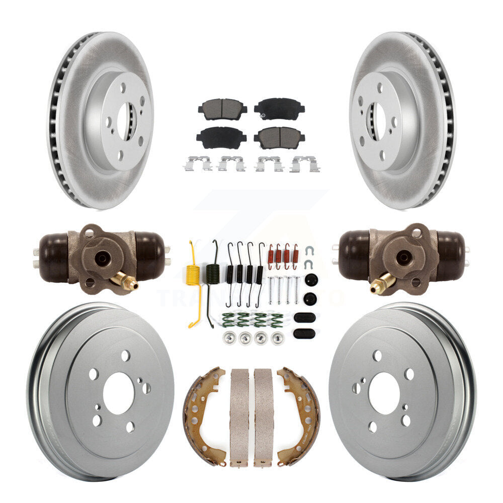 [Front+Rear] 04-07 Toyota Prius Coated Rotor Drum Brake Kit & Ceramic Pads For Max Braking
