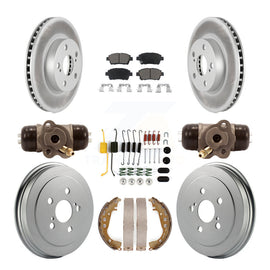 [Front+Rear] 04-07 Toyota Prius Coated Rotor Drum Brake Kit & Ceramic Pads For Max Braking