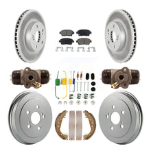 Load image into Gallery viewer, [Front+Rear] 2008 Toyota Prius Coated Rotor Drum Brake Kit &amp; Ceramic Pads For Max Braking