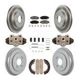 Front Rear Coated Disc Brake Rotors Ceramic Pad & Drum Kit (9Pc) For Honda Civic