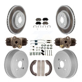 Front Rear Coated Disc Brake Rotor Ceramic Pad Drum Kit (9Pc) For Toyota Corolla