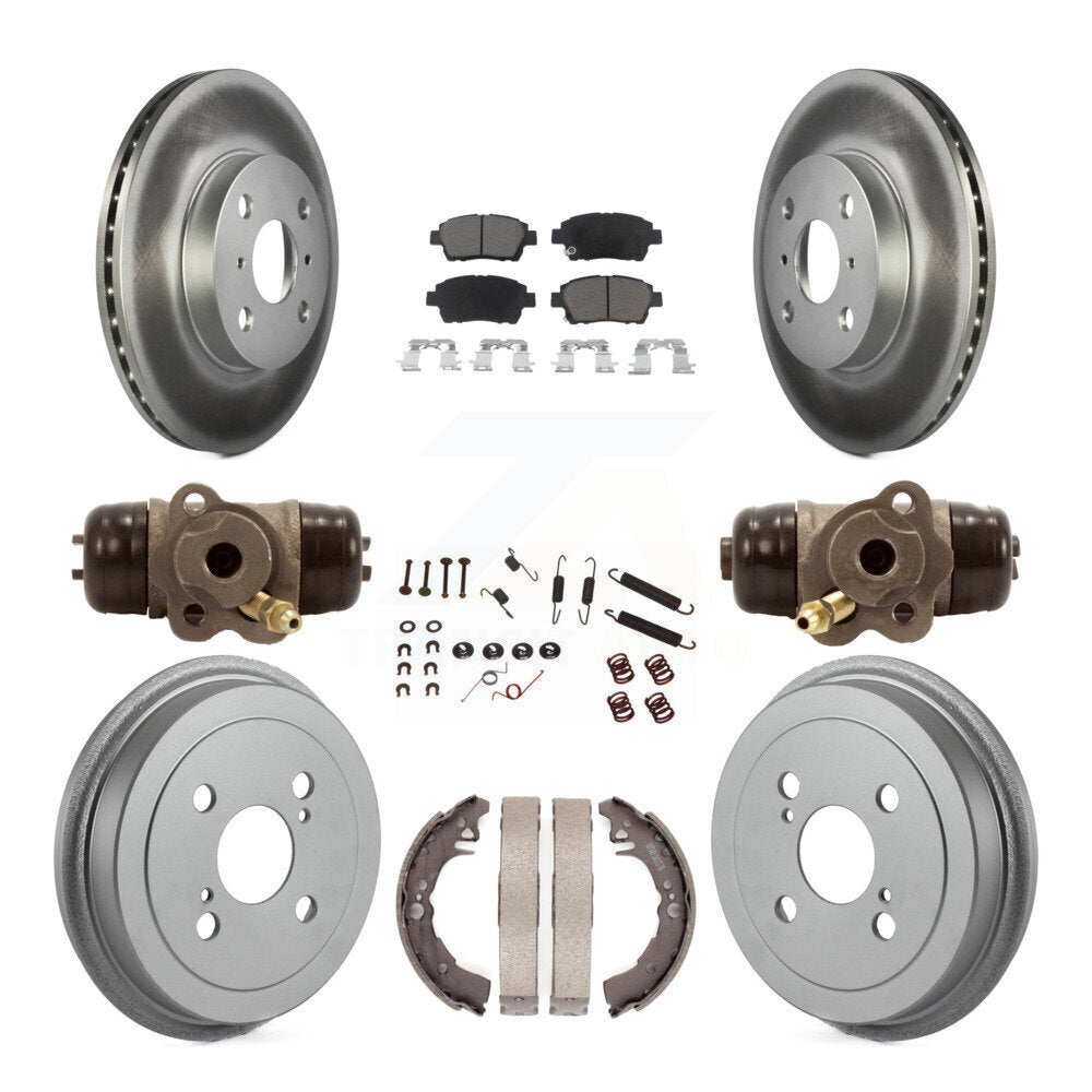[Front+Rear] 01-05 Toyota Echo Coated Rotor Drum Brake Kit & Ceramic Pads For Max Braking