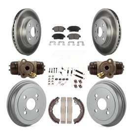 [Front+Rear] 01-05 Toyota Echo Coated Rotor Drum Brake Kit & Ceramic Pads For Max Braking