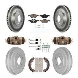 Front Rear Coated Brake Rotor Ceramic Pad Drum Kit (9Pc) For Ford Escape Mercury