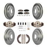 Front Rear Coated Disc Brake Rotors Ceramic Pad & Drum Kit (9Pc) For Honda Civic