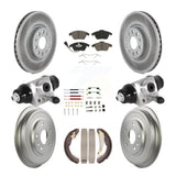 Front Rear Coat Disc Brake Rotor Ceramic Pad Drum Kit (9Pc) For Volkswagen Jetta