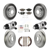 Front Rear Coat Disc Brake Rotor Ceramic Pad Drum Kit (9Pc) For Volkswagen Jetta