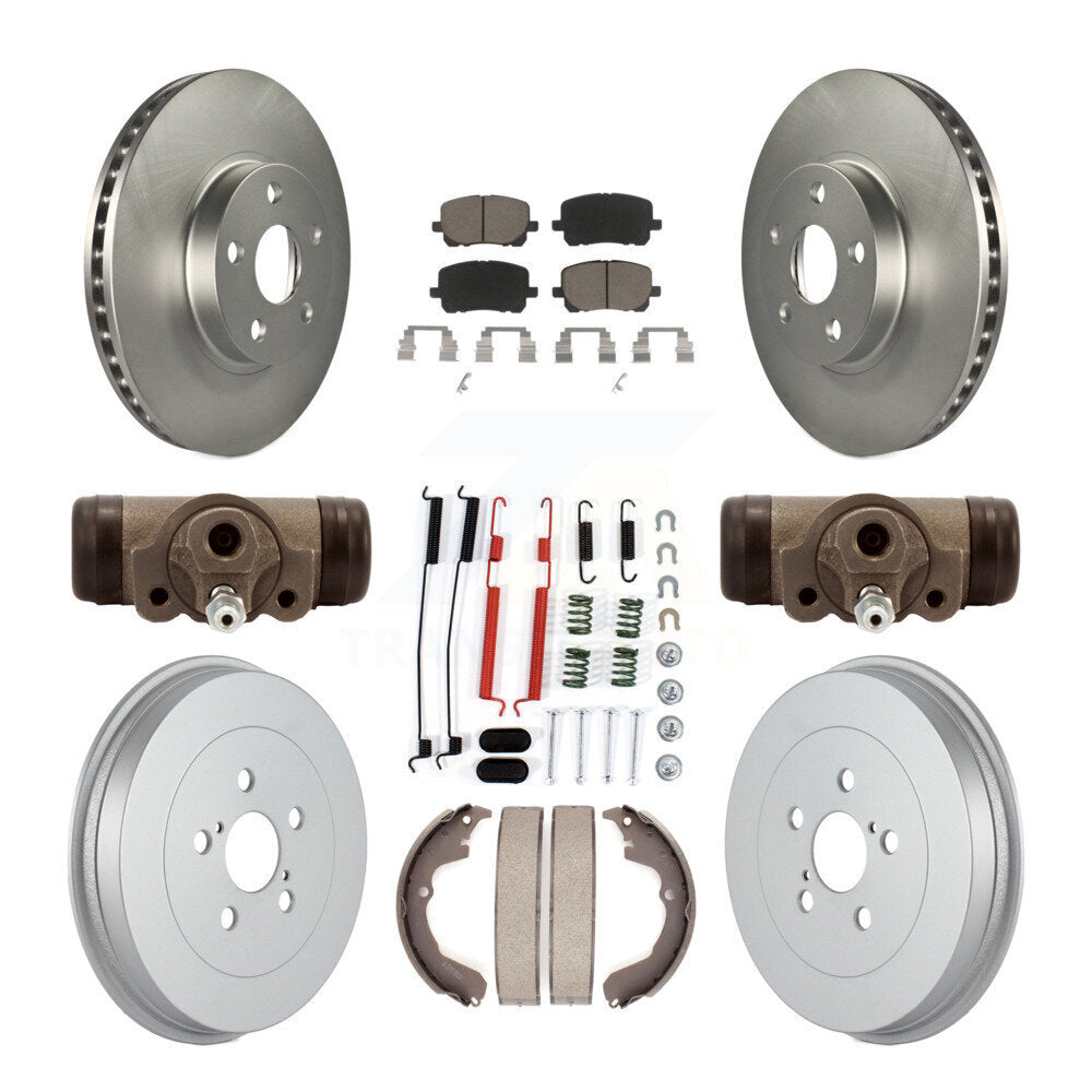 Front Rear Coated Brake Rotor Ceramic Pad Drum Kit (9Pc) For Pontiac Vibe Toyota