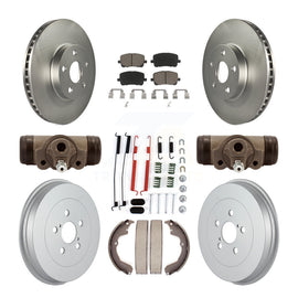 Front Rear Coated Brake Rotor Ceramic Pad Drum Kit (9Pc) For Pontiac Vibe Toyota