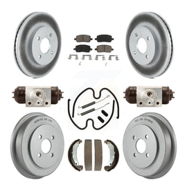 Front Rear Coat Brake Rotors Ceramic Pad Drum Kit (9Pc) For Chevrolet Cobalt Ion