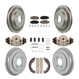 Front Rear Coated Disc Brake Rotors Ceramic Pad Drum Kit (9Pc) For Honda Insight