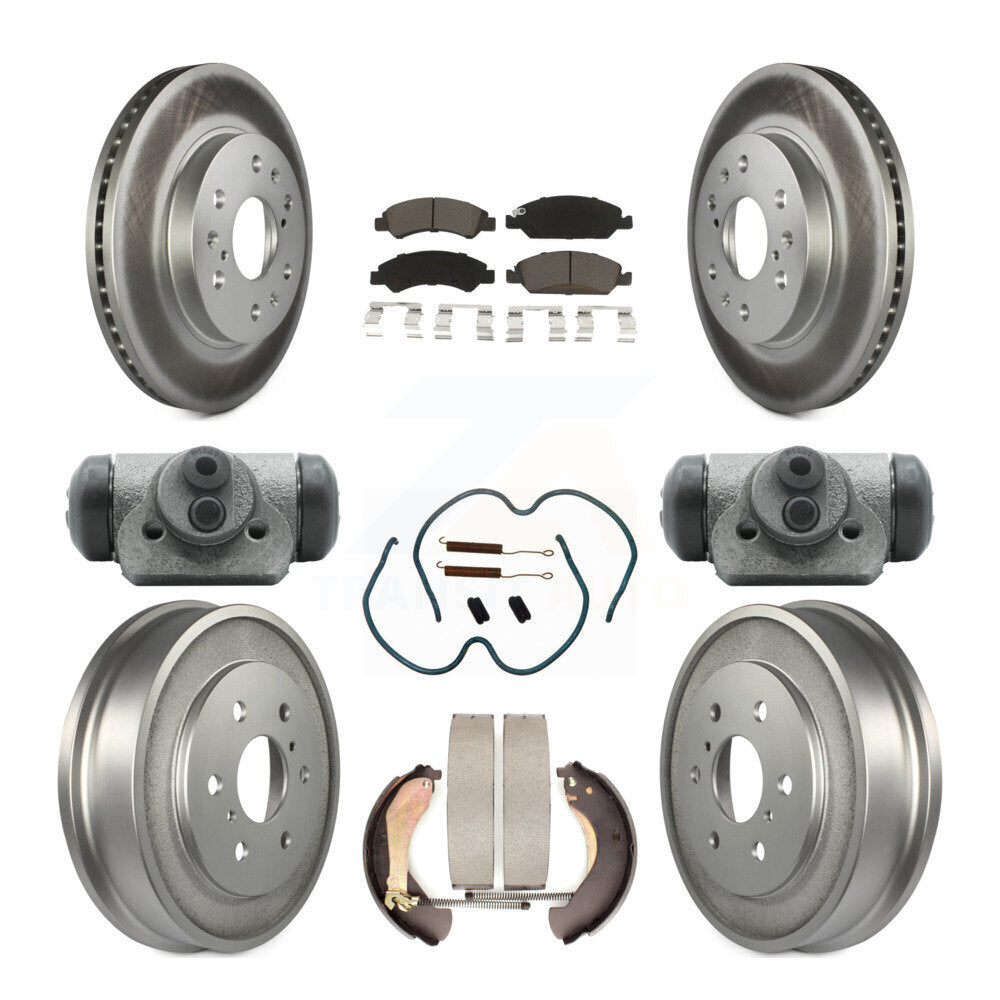 Front Rear Coated Brake Rotor Ceramic Pad Drum Kit (9Pc) For Chevrolet Silverado