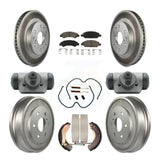 Front Rear Coated Brake Rotor Ceramic Pad Drum Kit (9Pc) For Chevrolet Silverado