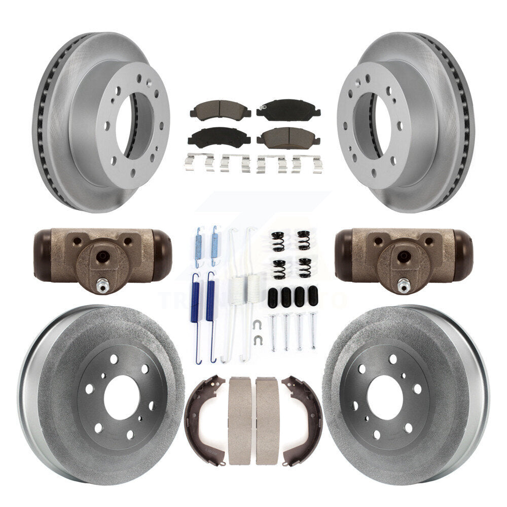 Front Rear Coated Rotors Ceramic Pad Drum Kit (9Pc) For Chevrolet Silverado 1500