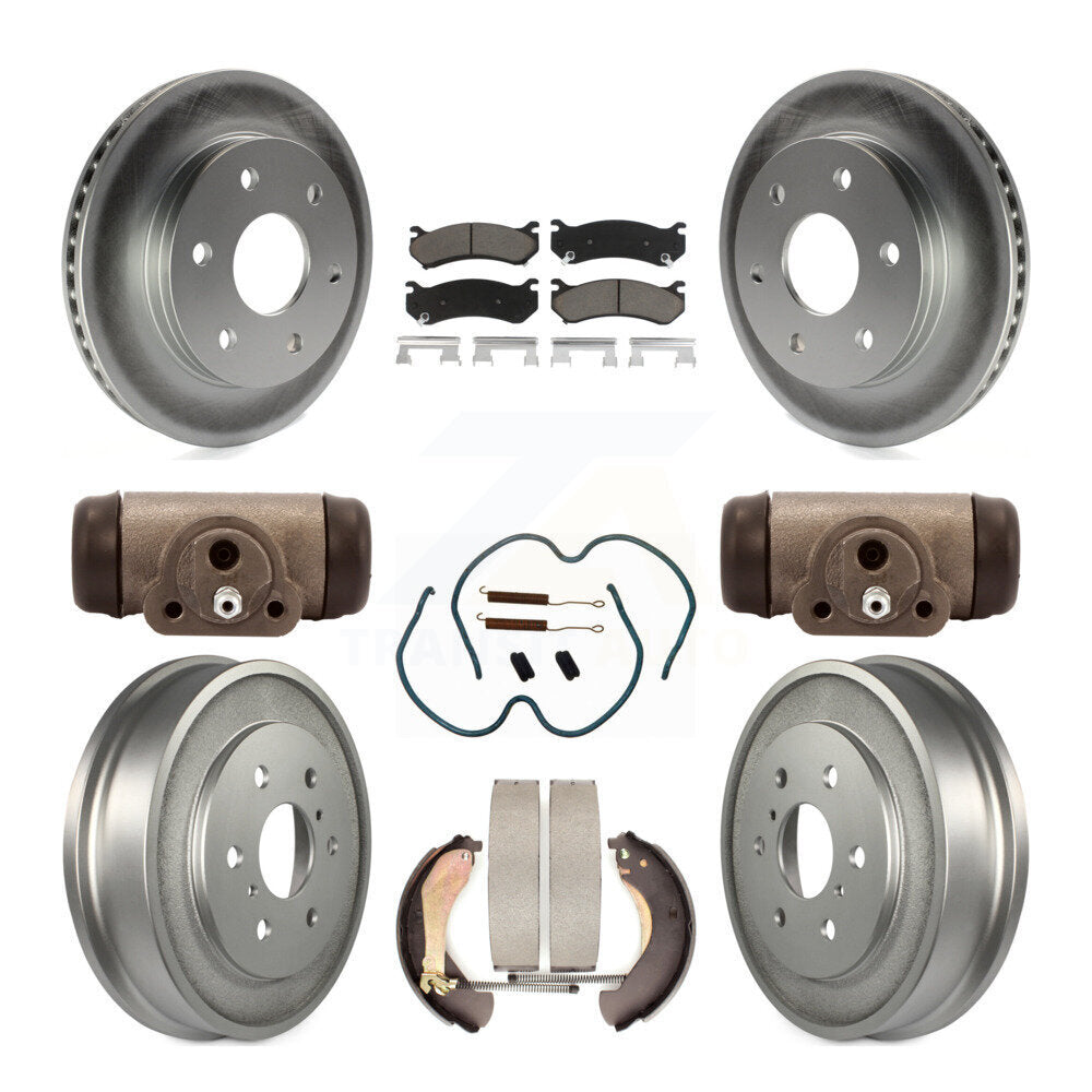Front Rear Coated Brake Rotor Ceramic Pad Drum Kit (9Pc) For Chevrolet Silverado