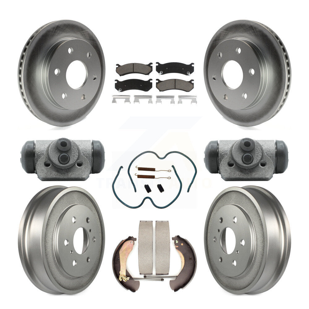 Front Rear Coated Brake Rotor Ceramic Pad Drum Kit (9Pc) For Chevrolet Silverado