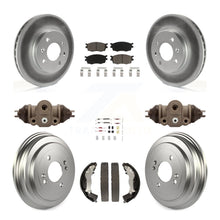 Load image into Gallery viewer, Front Rear Coated Brake Rotors Ceramic Pad Drum Kit (9Pc) For Hyundai Accent Kia