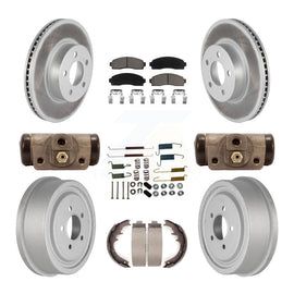 Front Rear Coated Brake Rotor Ceramic Pad & Drum Kit (9Pc) For Ford Ranger Mazda